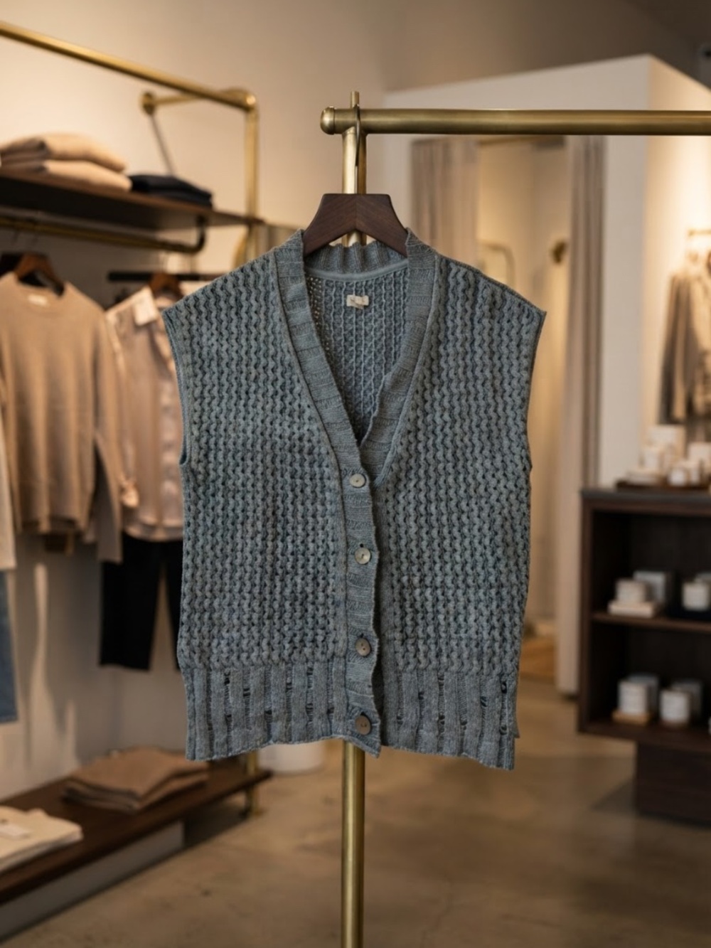 Pilcro Blue Knit Sweater Vest Size XS